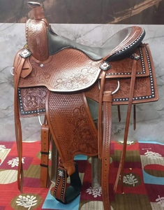 2026 Selle de course à l'arçon en cuir véritable de qualité supérieure avec motif artistique Fiber Tree, ensemble 2 pièces |   Ensemble d'outils à main en acier inoxydable SUS304 - Product Image 2