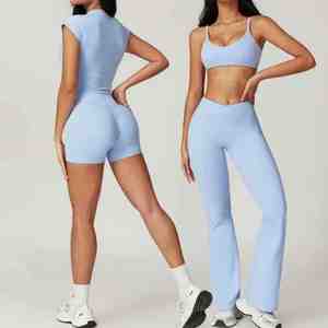 Ensemble de fitness personnalisé, tenue de yoga une pièce, vêtements de sport avec fermeture éclair sur le devant, combinaison une pièce pour femmes grandes tailles, combinaison et barboteuse - Product Image 1