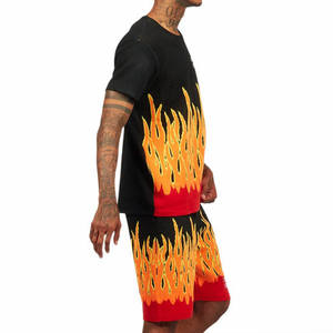 Ensemble T-shirt et short pour homme, vêtements de détente d'été en deux pièces pour la maison, la salle de sport, les entraînements, tenue décontractée - Product Image 1