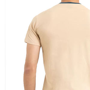 T-shirts pour hommes 100% coton tricoté, style décontracté, motif uni, sérigraphie, tissu épais uni, vierge - Product Image 4