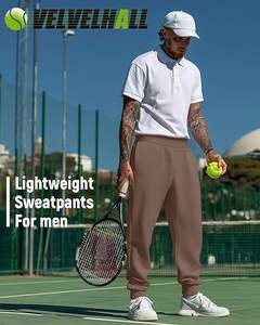 Pantalon en molleton de haute qualité pour homme, taille élastique, léger, coupe classique droite, couleur personnalisée - Product Image 4