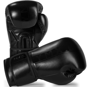 Gants de boxe en PU blanc et noir avec fermeture au poignet, sangle réglable, poignées ergonomiques, conception à doigts complets pour adultes, arts martiaux - Product Image 2