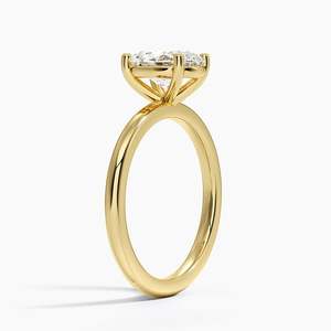 Bague de fiançailles solitaire en diamant taille ovale certifiée IGI, or massif 10K en or rose avec sertissage à griffes torsadées - Product Image 2