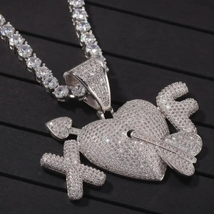 Bijoux Hip Hop argent Sterling 925 glacé collier personnalisé lettre diamant pendentifs VVS Moissanite diamant glacé pendentif - Product Image 4