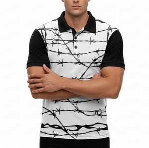Polo de golf personnalisé avec logo OEM imprimé par sublimation, polo personnalisé pour homme, polo de sport à séchage rapide pour homme. - Product Image 4
