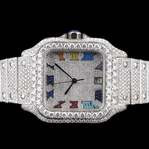 Reloj de Lujo con Incrustaciones de Moissanita y Acero Inoxidable, Movimiento de Cuarzo, Diseño Bicolor, Esfera de Cristal, Resistente al Agua 10 Bar, Cierre Oculto - Product Image 3