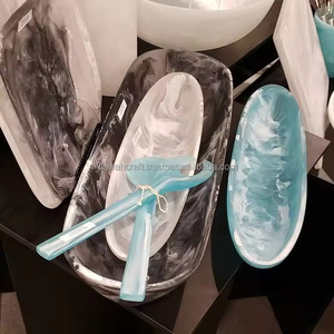 ถาดรองสลัดเรซินหมุนวนทำด้วยมือสไตล์อเมริกันจานสลัดที่มีเอกลักษณ์ไม่เหมือนใครเป็นมิตรกับสิ่งแวดล้อม - Product Image 6