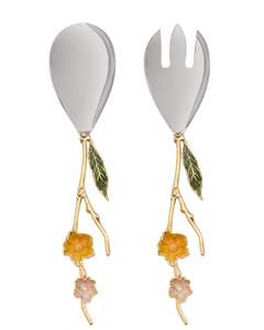 Ensemble de cuillères à salade en acier inoxydable de qualité supérieure pour une présentation de table de luxe avec poignée ergonomique et finition polie miroir - Product Image 1