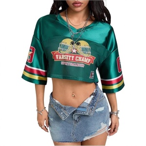 Women's White Mesh <b>Crop</b> <b>Top</b> V-Neck 99 Number Print Star Sleeve Hip Hop Style Breathable Jersey Tank <b>Top</b> - Product Image 4