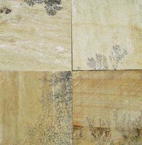 Dalle de pierre naturelle en grès fossile jaune beige, taille personnalisée, surface polie, design moderne, panneau décoratif en pierre pour intérieur - Product Image 1