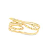 Anillo de doble dedo con cable, minimalista, delicado, único, de la colección Link To Link, al por mayor, oro macizo de 14k y 18k