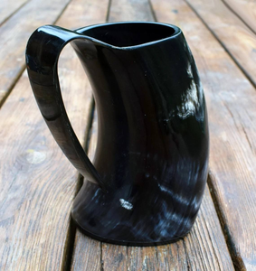 Natural <b>Ceramic</b> <b>Handmade</b> Eco-Friendly Large Drinking Horn <b>Mug</b> Uniquely Colored Business Gift Special Occasions Carved Religious - Product Image 1