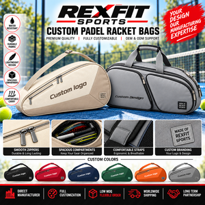 Sac de raquette de padel personnalisé avec bandoulière réglable, double fermeture éclair, rangement sportif pour l'entraînement, sacs pour clubs et équipes, personnalisation OEM - Product Image 4