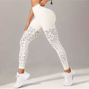 Leggings de sport ajourés 2026 pour femme – Confortables, respirants, en maille, coupe ajustée, extensibles – Collection Printemps-Été - Product Image 3