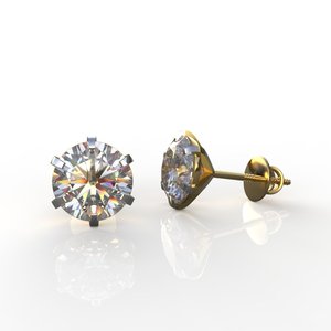 Classic 18K Gold Plated Diamond Stud <b>Earrings</b> Round Brilliant Cut Claw Setting Women's <b>Fine</b> Jewelry GIA Certified - Product Image 2