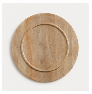 Luxury Handcrafted Mango Wood Charger <b>Plate</b> for Wedding Table <b>Decoration</b> Wholesale Eco-Friendly Rustic Round Wooden Underplate - Product Image 3