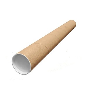 Empaquetado de tubos de papel impresos personalizados para tubos de correo, cajas cilíndricas redondas de cartón ecológico biodegradable Kraft. - Product Image 3