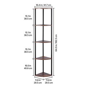 Libreria Angolare a 5 Ripiani con Illuminazione LED, Vetrina Alta 162 cm con Luci Multicolore Regolabili e Controllo Remoto tramite App - Product Image 5