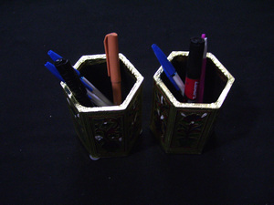 High Quality Handmade Traditional Style <b>Pen</b> Holder Good Selling Decorative Gift From Indian Supplier Plated Silk Screen Printing - Product Image 5