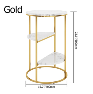 Multi-functional Luxury Furniture 3 Tier <b>Side</b> <b>Table</b> with Tray <b>Gold</b> Plated Metal End <b>Table</b> for Living Room, Drawing Room, Office - Product Image 4