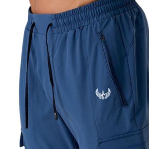 Men's Navy Blue Cargo Jogger Pants Lightweight Athletic Trousers Multi Pocket Workout Gym Training Casual Sportswear Wear - Product Image 3