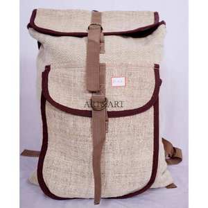กระเป๋าเป้สะพายหลังรักษ์โลก ทำจากวัสดุป่านออร์แกนิกและผ้าฝ้ายธรรมชาติ พร้อมตัวล็อคและซิปสำหรับการเดินทาง - Product Image 5