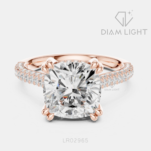 Bague en or blanc 14 carats avec diamant de laboratoire taille coussin 3,68 carats, certifié IGI, couleur F+, clarté VS+, bijoux de fiançailles pour femme, idéal pour offrir - Product Image 5
