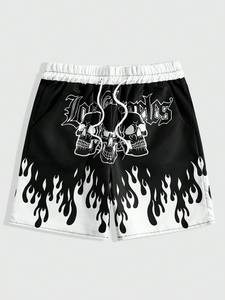 -inspired Eco-Friendly 100% Polyester Digital Printed <b>Elastic</b> Waist Tribal Print Mesh Shorts - Product Image 5
