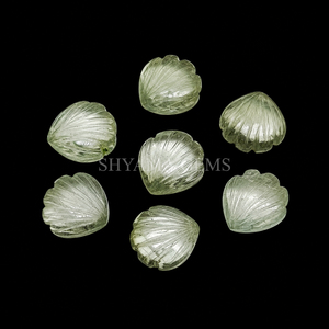 Perles de coquillage en améthyste verte 12 mm, perles de pierres précieuses sculptées en forme de coquillage, fournitures de fabrication de bijoux, composants artisanaux en gros - Product Image 5