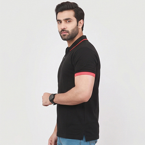 Chemises pour hommes avec logo brodé personnalisé, été, piqué doux, tricoté en polyester/coton, haute qualité, respirant, décontracté, manches courtes - Product Image 3