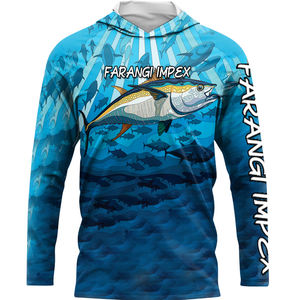 Custom OEM LOW MOQ Wholesale Breathable <b>Lightweight</b> Fishing Suit Quick Dry Uv Tuna Fishing Shirts Long Sleeve Hiking Shirts Mask - Product Image 1