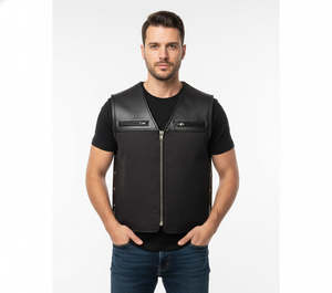 Chaleco de Motociclismo sin Mangas de Cuero Genuino, Resistente al Viento, Talla Grande, para Hombre, Personalizado, Protector, de Seguridad, 2026, Hecho en Pakistán - Product Image 4