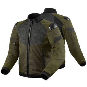 Blouson de moto unisexe en toile respirante avec col montant en cuir, fermeture éclair, design en maille bleu foncé, logo frontal, idéal pour l'hiver - Product Image 6
