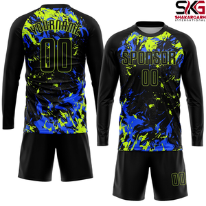 Conjunto de Camiseta de Fútbol Personalizada de Manga Larga, 100% Poliéster, Impresión con Nombre del Equipo y Número del Jugador, Ropa para Entrenamiento y Partido - Product Image 6