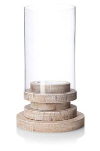 Support de bougie minimaliste en bois avec tube transparent, style contemporain, pour table décorative - Product Image 2