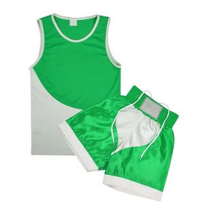 High-Quality Green Unisex MMA Tank Top and Shorts Set Breathable <b>Polyester</b> Sports Apparel for Adults and sale - Product Image 1