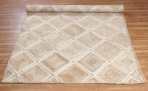 Colección de Alfombras Rugsmore - Alfombra de Yute Natural con Diseño de Diamantes, Alfombra de Yute del Fabricante Nhat Minh, Hecha a Mano en Vietnam, Venta al Por Mayor - Product Image 3