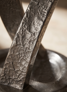 Porte-bougie en métal torsadé argenté, texture moulée, décoration pour centre de table, vente en gros - Product Image 5