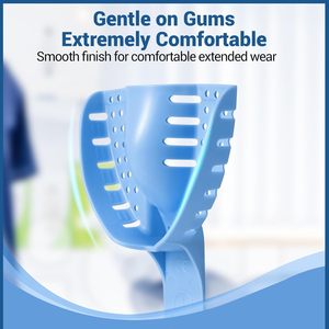 Juego Profesional de 10 Bandejas Desechables Azules para Impresiones Dentales |   Kit de Bandejas de Plástico Rígido Perforadas para Clínicas Dentales - Product Image 4