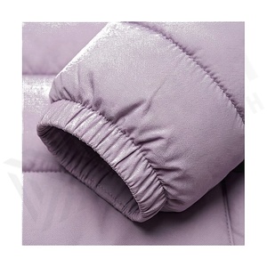 Hooded Quilted Waterproof <b>Bubble</b> Jacket Black Full Sleeve Winter Windproof Cotton Shell Knitted Fabric Polyester Filling Stand - Product Image 6