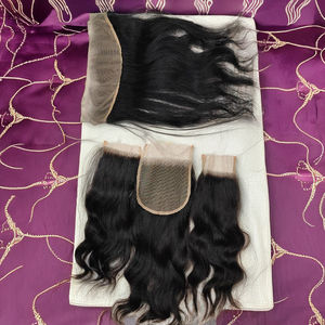 Cierres de cabello humano sin procesar Remy 4X4 5X5 6X6 con mechones de cierre de encaje suizo Cabello de calidad India Estilo de onda recta - Product Image 1