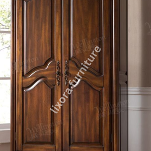 Armario de Lujo Hecho a Mano con Madera Sólida de 2 Puertas y Cajones Inferiores con Acabado de Tallado Ornamentado - Product Image 3