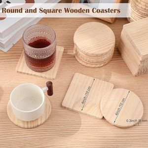 Sous-verres en bois classiques durables de bonne qualité pour boissons chaudes et froides, pour la maison, le café, le restaurant, le bar, prix réduit - Product Image 5