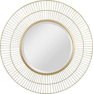 Metal Wave <b>Antique</b> Brass Circular Pattern Modern Wall Mirror Sun Shaped 5mm Thick Handmade Wall Decoration for Weddings - Product Image 5