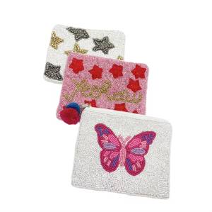 Porte-monnaie en perles de verre souple fait main de haute qualité, pochette zippée Indiana Hoosiers, pochette de poignet tendance avec chaîne pour femme - Product Image 6