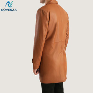 Manteau en cuir réversible sur mesure pour homme, en cuir véritable, veste d'hiver chaude doublée, trench-coat boutonné pour un style décontracté ou professionnel - Product Image 5