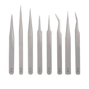 RS-BT-011 chirurgical RS personnalisable de marque privée pince à cils durable de précision en fibre de volume droit en acier inoxydable pour femmes - Product Image 1