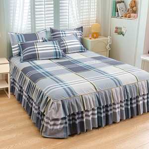 Juego de Ropa de Cama Floral Romántico y Casual de Verano, 1 Pieza, Tejido de Sarga Transpirable, Falda de Cama con Volantes Rosa Suave para Mujer - Product Image 5