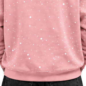 Blush Pink <b>White</b> Speckled Print <b>Men</b> Pullover Hoodie Oversized Fleece <b>Sweatshirt</b> Drawstring Hood Kangaroo Pocket Casual Wear - Product Image 6