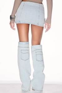 <span class=keywords><strong>Jupe</strong></span> en <span class=keywords><strong>jean</strong></span> <span class=keywords><strong>micro</strong></span>-mini asymétrique Y2K pour femme, taille haute, déchirée, délavage clair, style portefeuille - Product Image 2